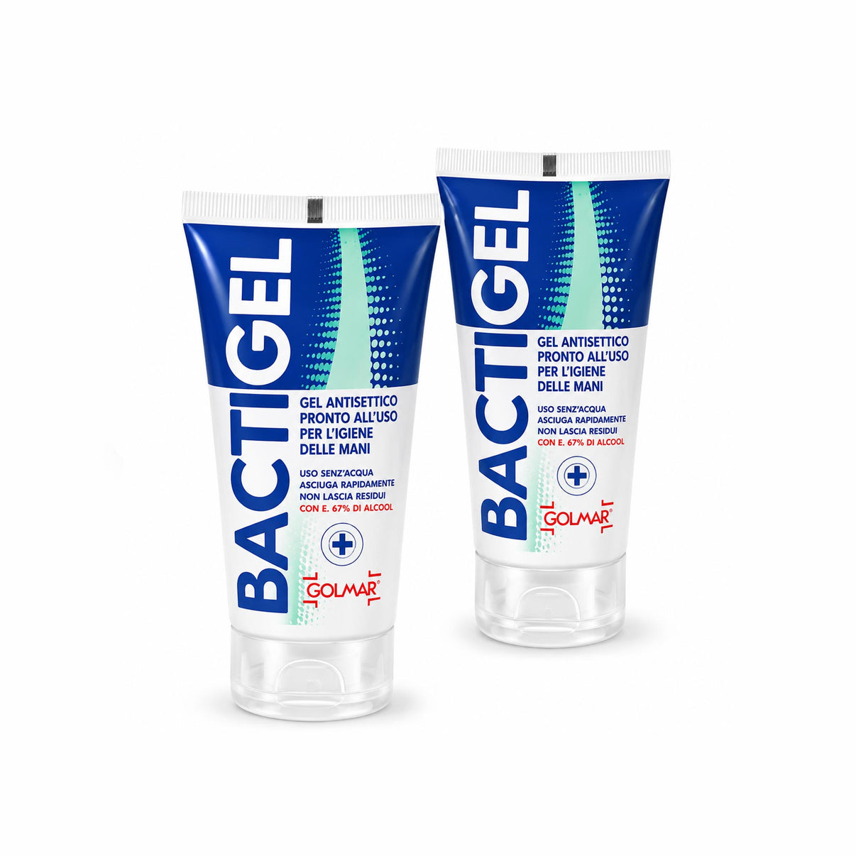 BACTIGEL GOLMAR gel antisettico per l'igiene delle mani, confezione in tubetto da 500 ml, pronto all'uso.
