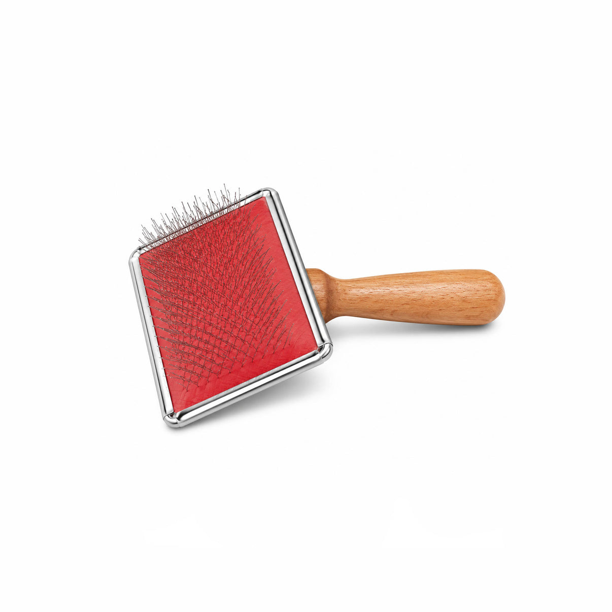 CARDATORE LAWRENCE GRANDE hair brush with red bristles and wooden handle for effective pet grooming