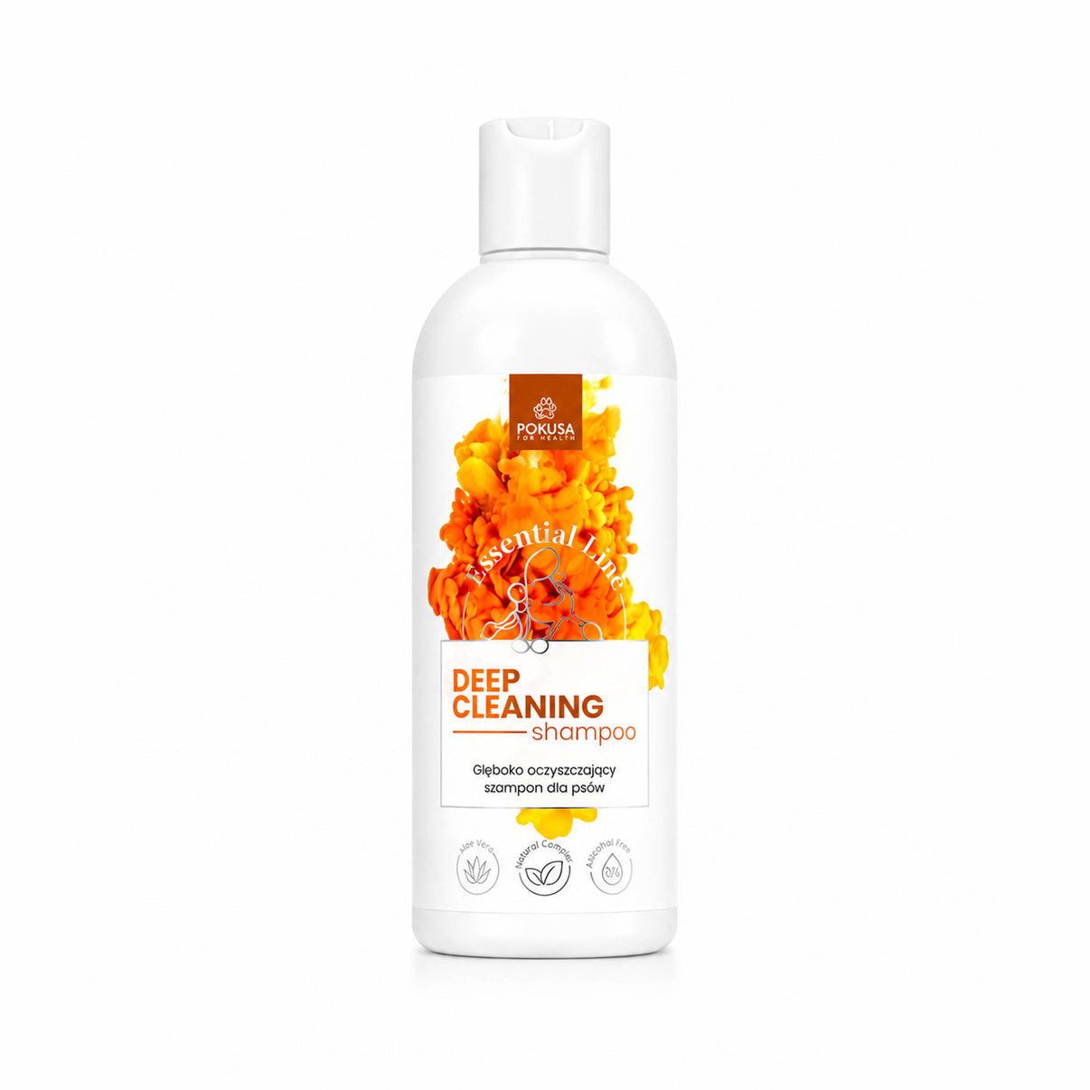 DEEP CLEANING SHAMPOO bottle from Essential line for deep cleaning hair and scalp care.
