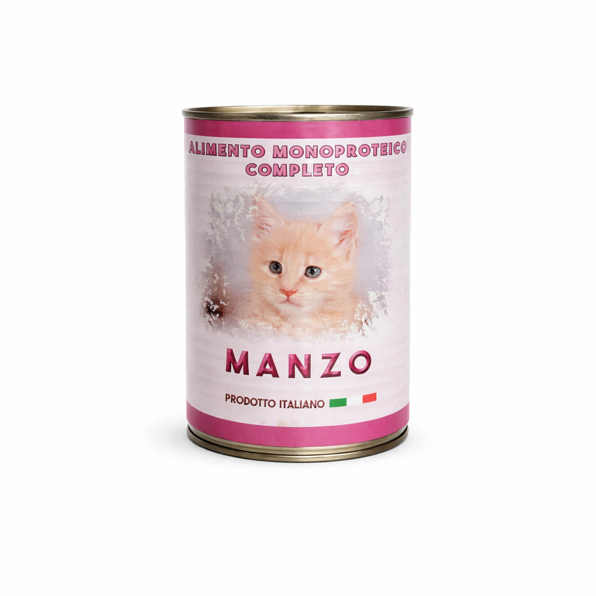 LATTINA MANZO MONOPROTEICO 400 GR con immagine di gattino, prodotto italiano per alimentazione felina.