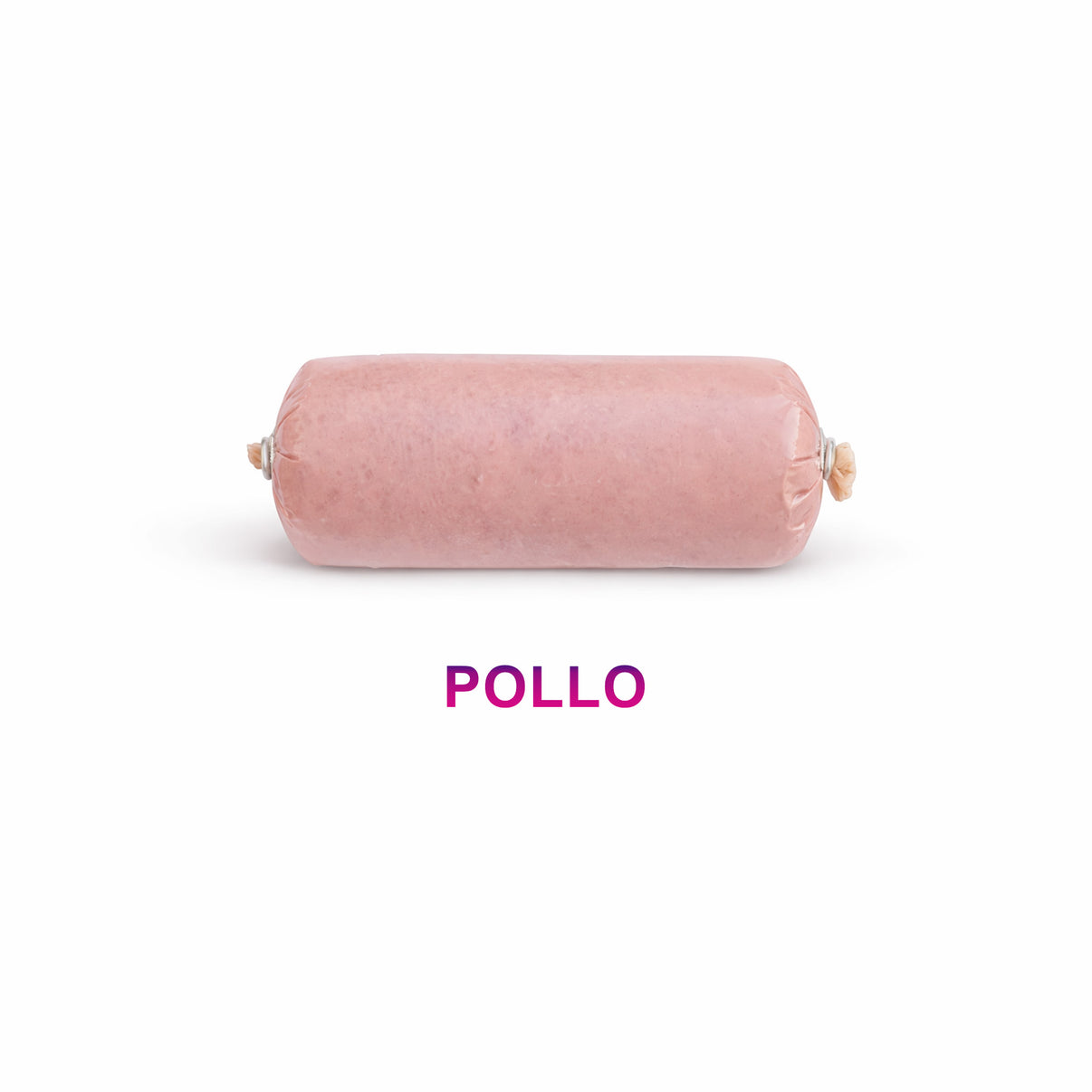 Alimento naturale completo POLLO di Animal Star, presentato in un rotolo rosa su sfondo bianco.
