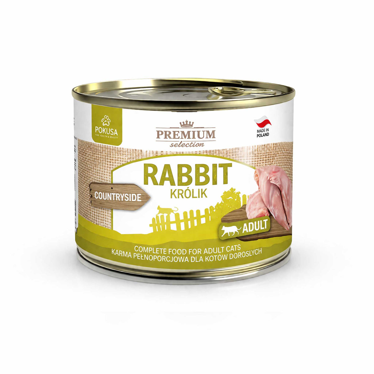 Monoproteico coniglio 200 gr, cibo completo per gatti adulti, carne di coniglio, selezione premium.