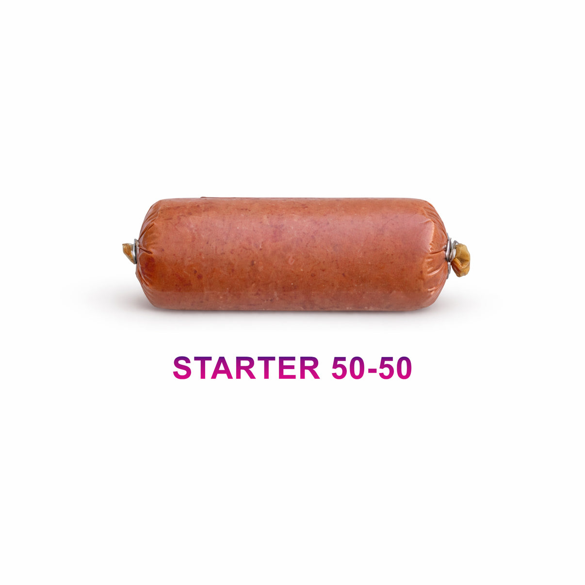 Image of STARTER 50+50 food product roll from Animal Star with packaging.