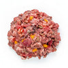 Dog burger con frutta fresca - agnello e manzo composto da carne macinata di manzo e agnello con frutta.